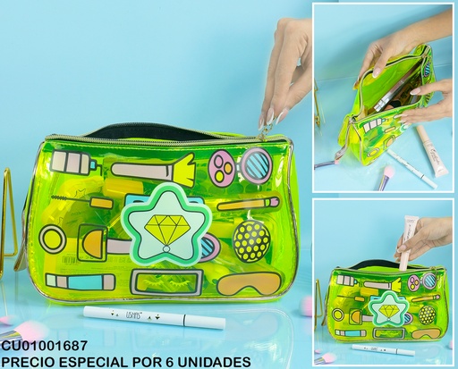 [CU01001687] COSMETIQUERA TRANSP MEDIANA💎CENTRO F1-10912-3