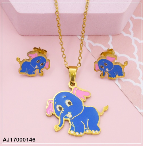 [AJ17000146] JUEGO ELEFANTE AZUL OREJAS ROSAS 0747291