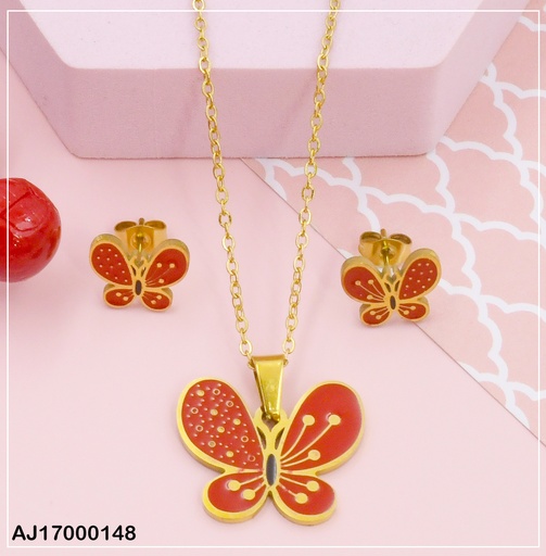 [AJ17000148] JUEGO MARIPOSA ROJA C/DORADO 0747091