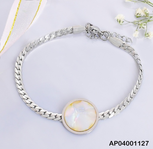 [AP04001127] PULSERA PLAT. MARTILLADA CENTRO PLACA RD NACAR 0742132