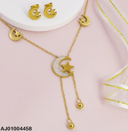 [AJ01004458] JUEGO/CADENA MEDIA LUNA C/ESTRELLA.DIJE:NÁCAR 0747411 (NPE2025)