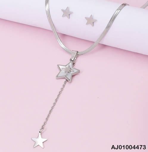 [AJ01004473] JUEGO PLAT. ESTRELLAS C/COLGANTE.DIJE:FONDO BLANCO 0745612