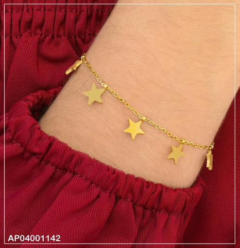 [AP04001142] PULSERA FINA DE PLACAS ESTRELLA COLGANTES 0748031