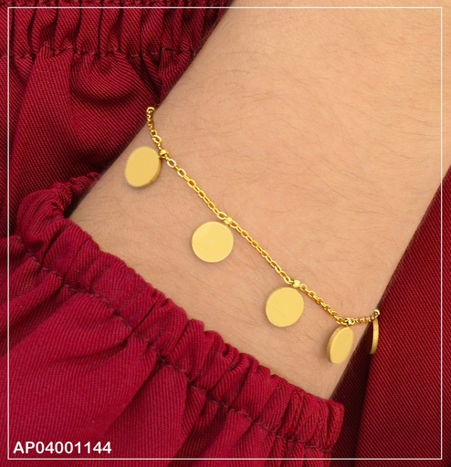 [AP04001144] PULSERA FINA C/PLACAS RD COLGANTES 0747931
