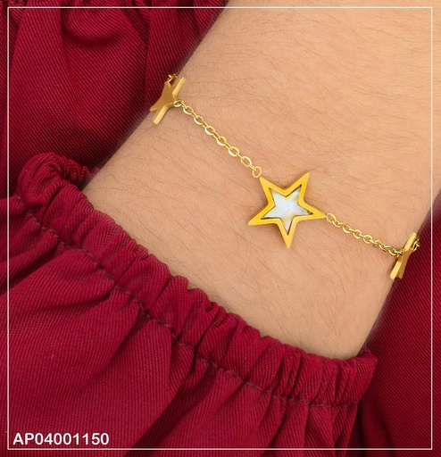 [AP04001150] PULSERA FINA ESTRELLAS 2 PLACAS/1 NACAR 0741941