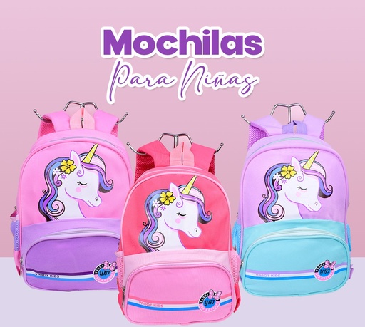 [CU01001710] MOCHILA ESCOLAR UNICORNIO MOD.KK-1 SURTIDAS