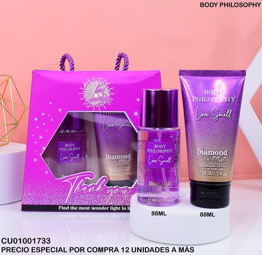 [CU01001733] SET 2 PIEZAS THANK YOU DIAMOND LOVE SMELL T001-2