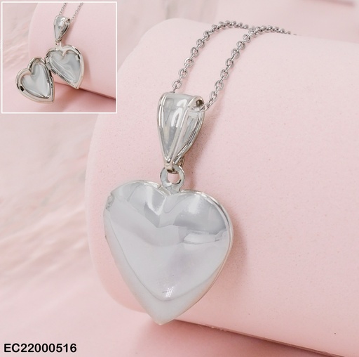 [EC22000516] CADENA PLAT DIJE RELICARIO CORAZON