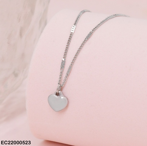 [EC22000523] CADENA FINA MARTILLADA DIJE CORAZON PEQUEÑO INFLADO