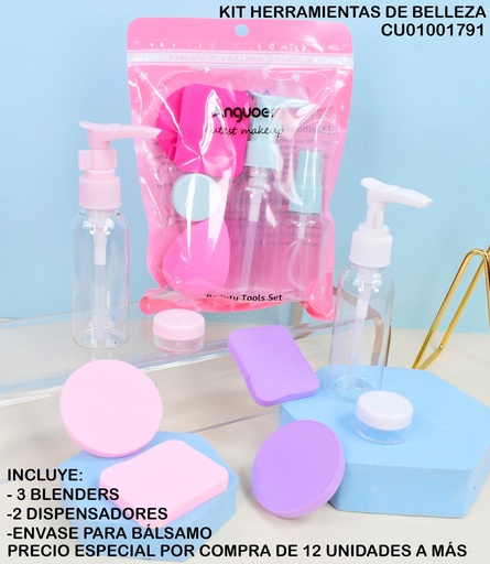 [CU01001791] KIT VIAJERO LIMPIEZA  MAQUILLAJE  ANGUOER  # AGE-389
