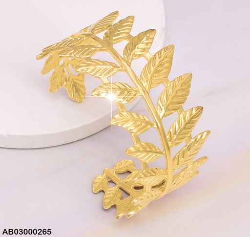[AB03000265] BRAZALETE  GRUESO HOJITA  OLIVOS  BA067-45