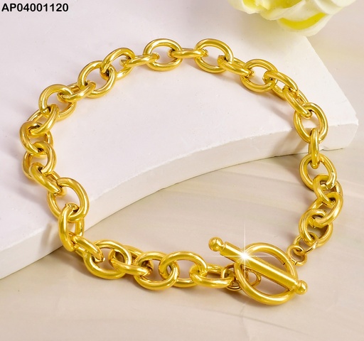 [AP04001120] PULSERA ESLABONES CIRCULOS ENTRELAZADOS BA079-455