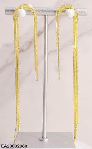 [EA20002080] ARETES PERLA 2 LINEAS CADENAS COLGANTES EE144-132
