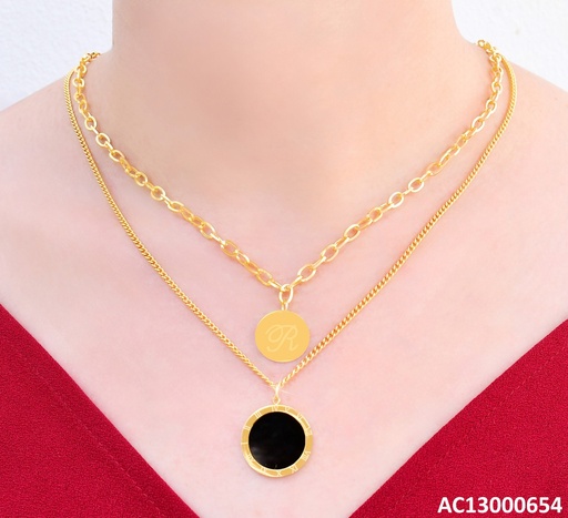 [AC13000654] CADENA DOBLE PLACAS RD."R"/⚫ CA130-45
