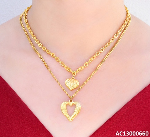 [AC13000660] CADENA DOBLE DIJES💛:CROQUI CORRUGADO/GRABADO CA137-45