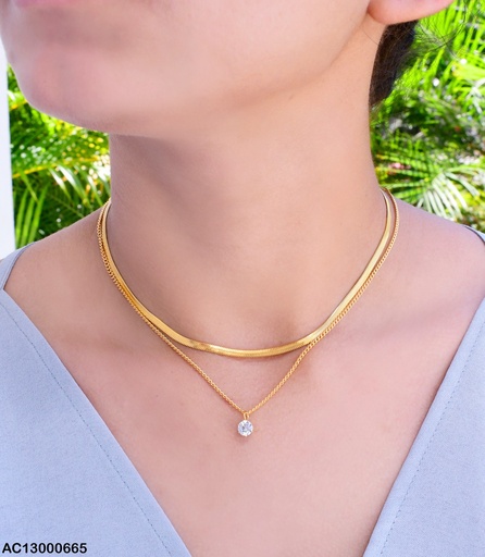 [AC13000665] CADENA DOBLE SERPIENTE/ESLAB.RD.DIJE: ZIRCONIA RD