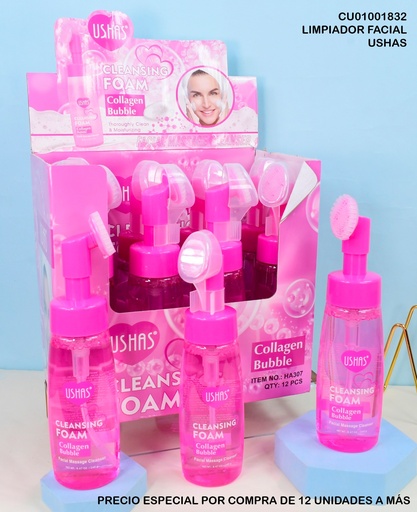 [CU01001832] ESPUMA LIMPIADOR FACIAL C/CEPILLO COLLAGEN BUBLE #HA307