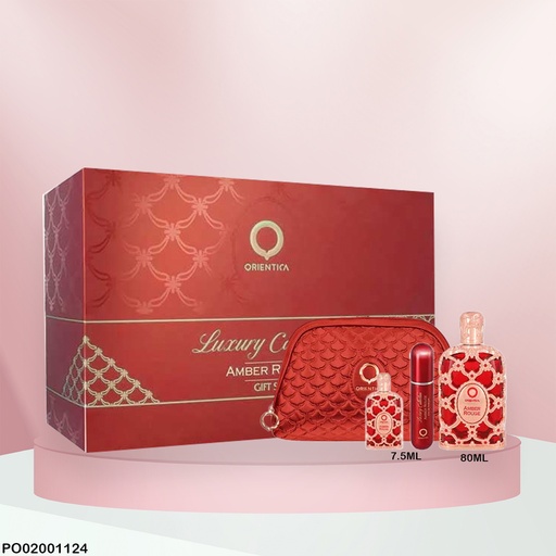 [PO02001124] ESTUCHE PERFUMES AMBER ROUGE ORIENTICA 4PCS(COSM)