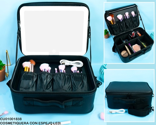 [CU01001838] COSMETIQUERA C/LUZ LED #ADH-B1-12