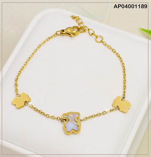 [AP04001189] PULSERA 3 OSITO TOUCH 2 PLACAS/CENTRO NACAR