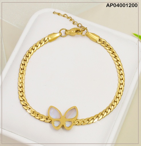 [AP04001200] PULSERA MARTILLADA CENTRO MARIPOSA NACAR C/DIV
