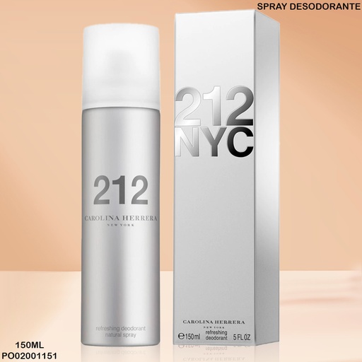 [PO02001151] BODY SPRAY DESODORANTE 212 NYC 150ML CAROLINA HERRERA