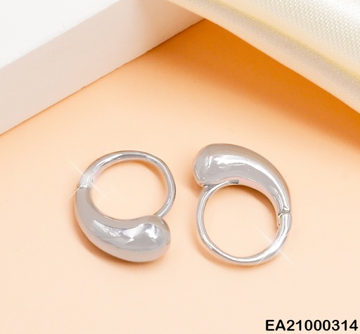 [EA21000314] ARGOLLAS PLATEADAS GOTA EN CIRCULO