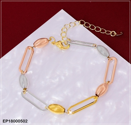 [EP18000502] PULSERA TRICOLOR OVALO/CROQUI RECT.BE120-9
