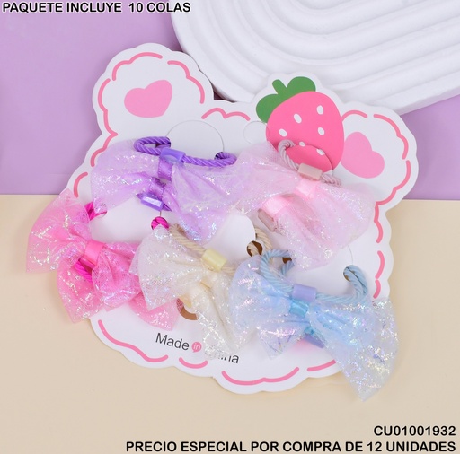 [CU01001932] SET 5 LIGAS CABELLO LAZOS COL.SURTIDOS B3948-14D