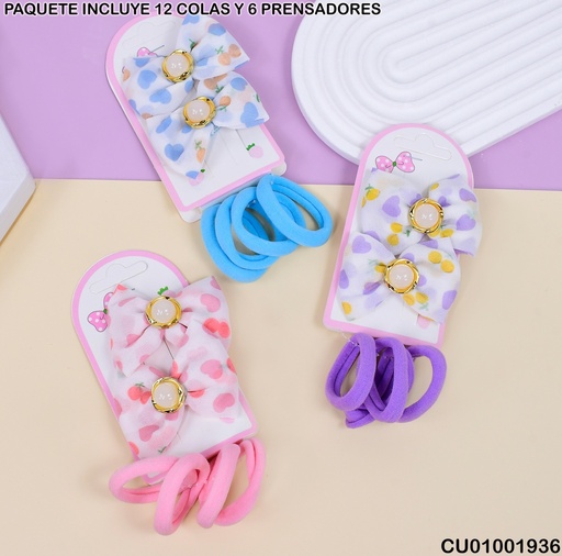 [CU01001936] PAQUETE 6 SET 2 PRENSADORES LUNARES/4 LIGAS B3948-15E