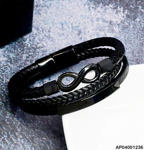 [AP04001236] PULSERA 3 LINEAS INFINITO PLACA # 081409-W167