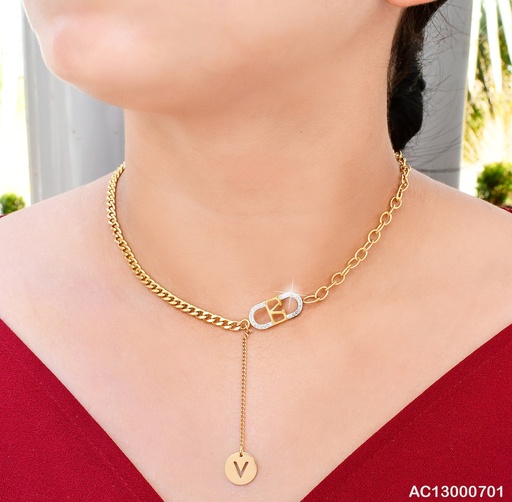 [AC13000701] CADENA DIJE COLGANTE RD."V" # CA106-45