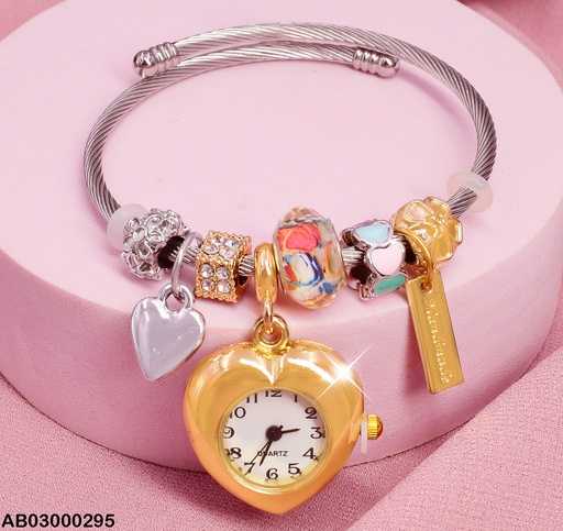 [AB03000295] BRAZALETE RELOJ DORAD. CUBO. PLACA # 004P7512-100
