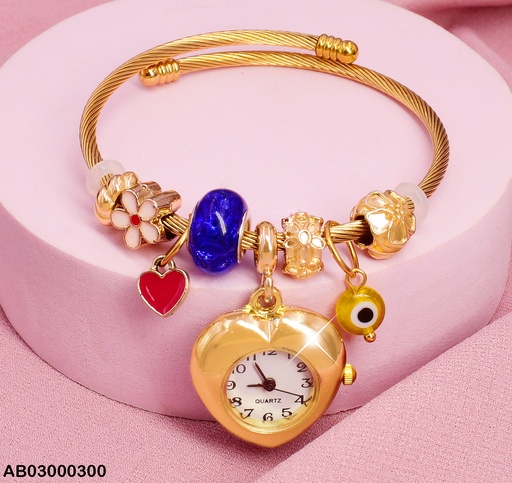[AB03000300] BRAZALETE RELOJ CORAZON OJO FLOR  # 004P7663-100