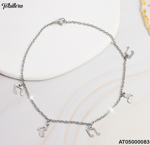 [AT05000083] TOBILLERA PLATD. SIGNO MUSICAL # 012N339-100