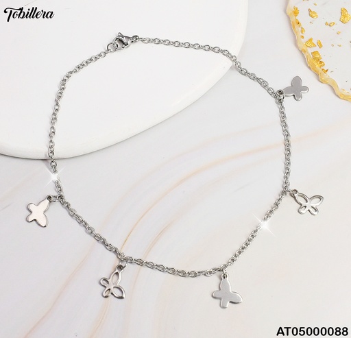 [AT05000088] TOBILLERA PLATD. MARIPOSAS # 012N339-100