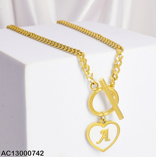 [AC13000742] CADENA MARTILLADA DIJE CORAZON INICIAL (A) 080267A
