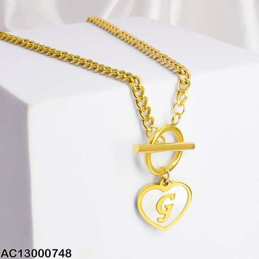 [AC13000748] CADENA MARTILLADA DIJE CORAZON INICIAL (G) 080273G