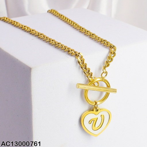 [AC13000761] CADENA MARTILLADA DIJE CORAZON INICIAL (U) 080286U