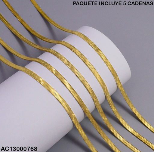 [AC13000768] PAQUETE 5 CADENAS SERPIENTES DORADAS 2940