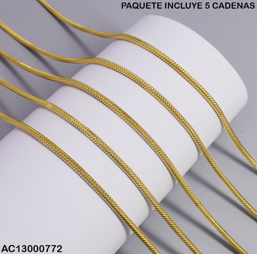 [AC13000772] PAQUETE 5 CADENAS COLA RATON DORADA LARGAS 2944