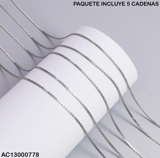 [AC13000778] PAQUETE 5 CADENAS PLAT. FINITAS MARTILLADAS 5954