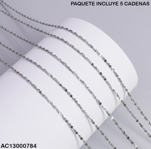[AC13000784] PAQUETE 5 CADENAS PLAT.FINA TORNEADAS 2976