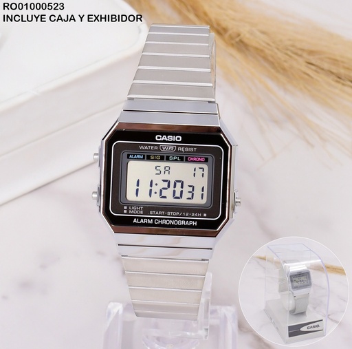 [RO01000523] RELOJ ALARMA CRONO CASIO A700W-1A # 3472