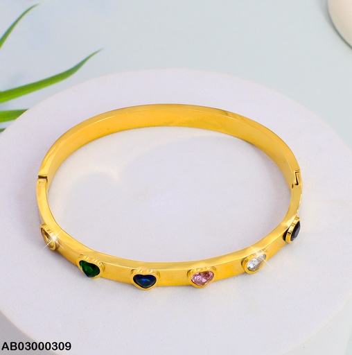 [AB03000309] BRAZALETE ZIRC. CORAZONES COLOR SURTD. 081248-207