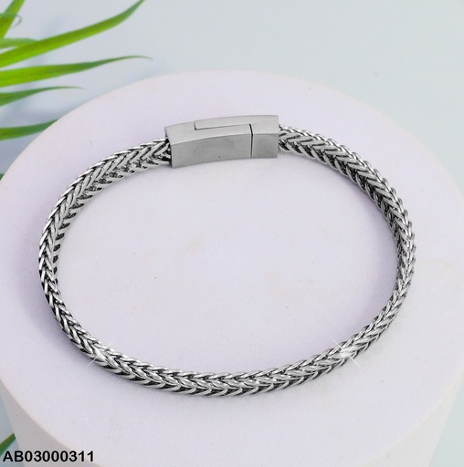 [AB03000311] BRAZALETE PLATD. ENTRELAZADA BROCHE IMAN 080545-W167