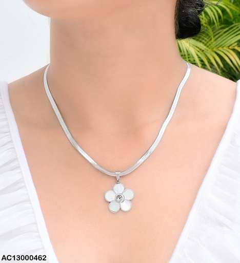 [AC13000462] CADENA PLATD. SERPIENTE DIJE FLOR 5 PETALOS 075425-054