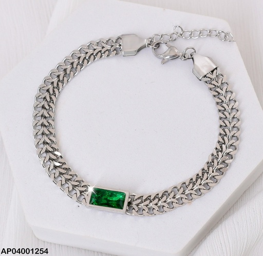 [AP04001254] PULSERA ZIRC. VERDE RECTANGULAR 0807412-W12