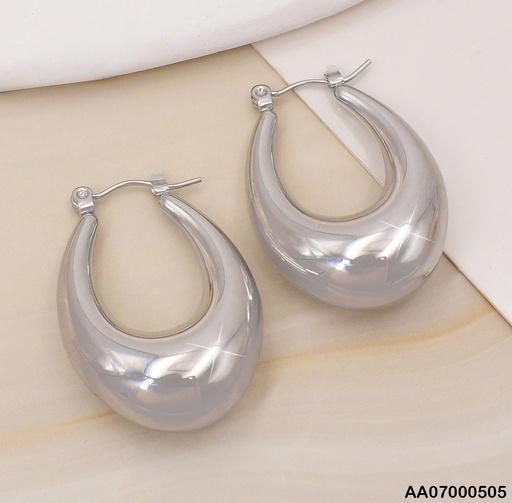 [AA07000505] ARGOLLA PLAT. OVALO INFLADA 13*24MM 0804571-W07/EA644-1