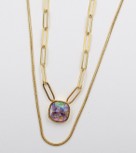 [AC13000720] CADENA DOBLE ZIRC.CUADRO MORADO #CA174-45